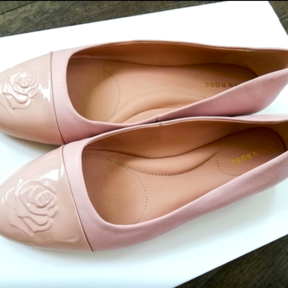 Taryn Rose Annabella Leather Flat Cameo Pink